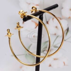 Vivienne westwood big ring color gold earrings